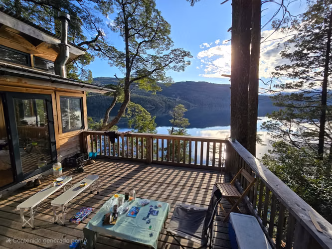 Cabañas en 2,5 hectáreas frente al Lago Las Rocas, Puelo