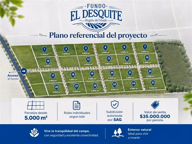 Parcelas en venta en Fundo El Desquite, San Javier