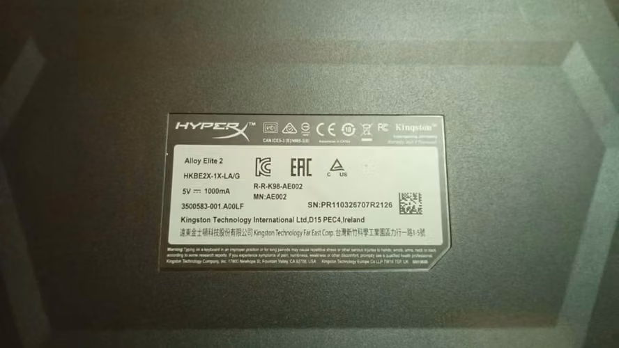 TECLADO MECÁNICO HYPERX ALLOY ELITE 2 RGB – HYPERX RED