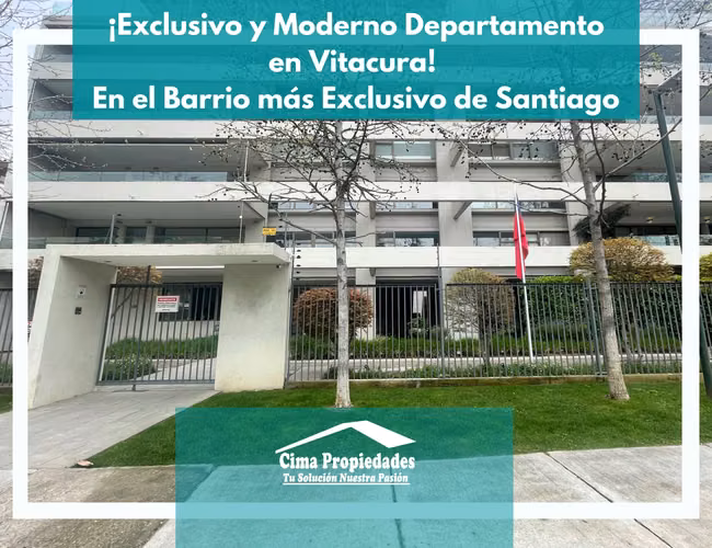 En el Barrio más Exclusivo de Santiago ¡Elegante y Moderno Departamento en Vitacura!