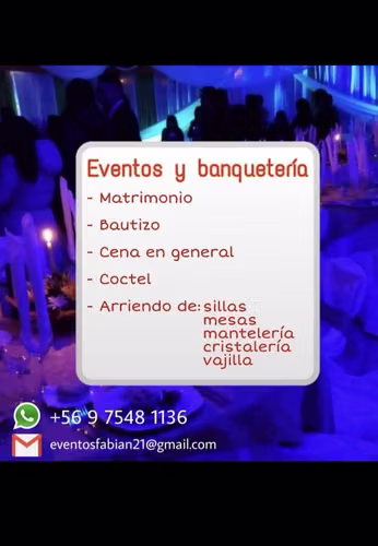 ARRIENDO ELEMENCTOS DE BANQUETERIA