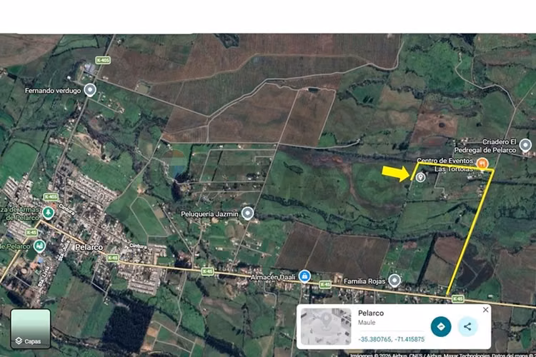 Se vende parcela 5000 m2 a 5 minutos pelarco
