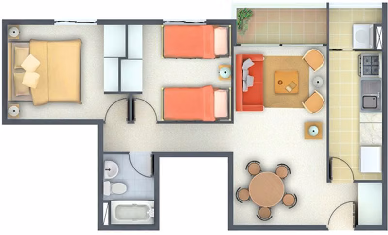 AP371 Renovado 2 Dormitorios 1 Baño 49 más 3 de terraza