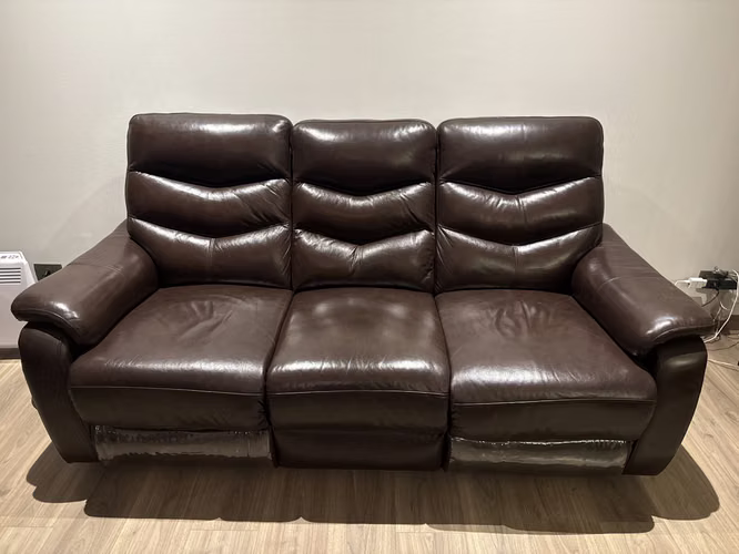 Sofá Rosen 3 Cuerpos Cuero Reclinable Eléctrico