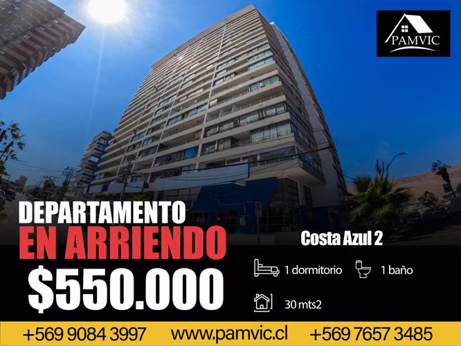 Departamento Amoblado en Arriendo en Edificio Costa Azul 2