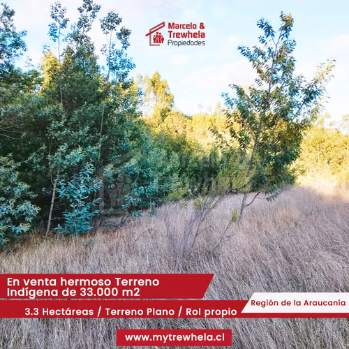 VENDO TERRENO INDIGENA, 3.3 HECTAREAS, COMUNA DE NUEVA IMPERIAL. CODIGO #1011