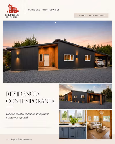 Se arrienda espectacular casa de 3 dormitorios cercana a Villarrica.