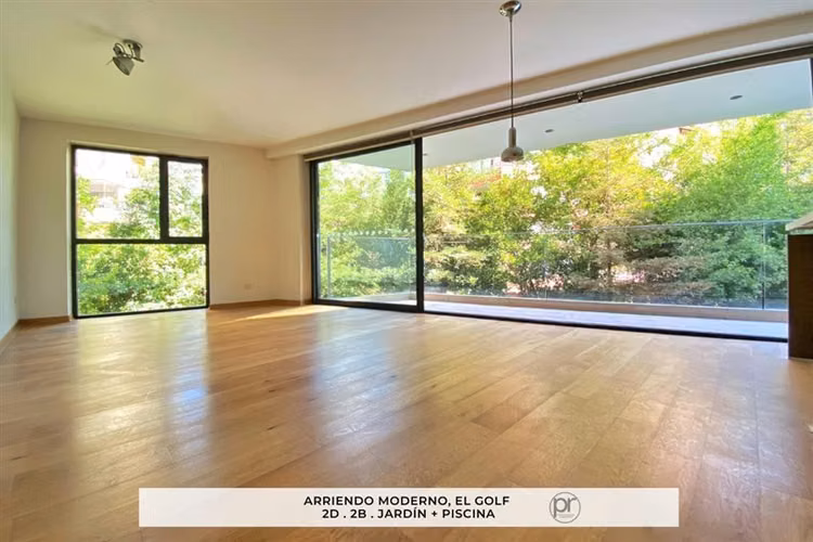 Arriendo El Golf, depto moderno de 2 dorm. amenities