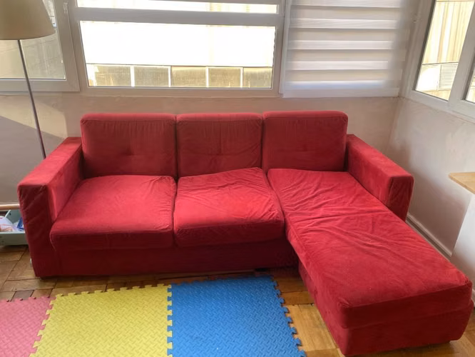 Sofa burdeo 3 cuerpos L