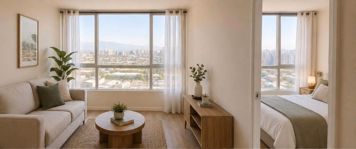 MODERNO 1D1B CON TERRAZA EN SANTIAGO
