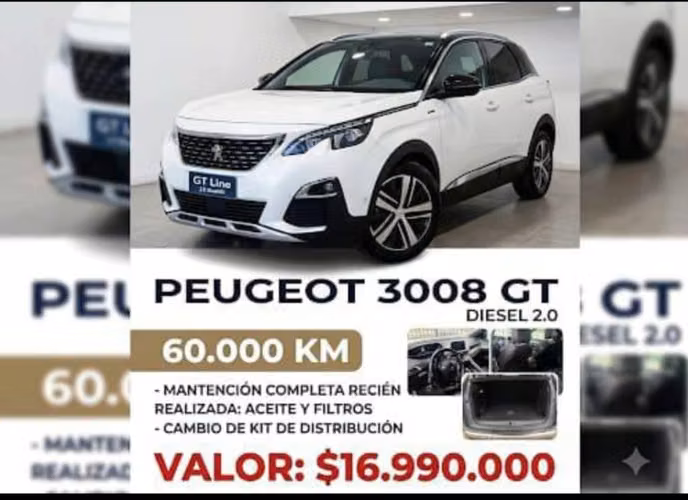 PEUGEOT 3008 GT 2.0 DIESEL 65000 KM