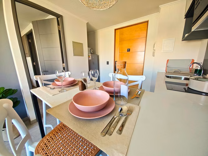 ARRIENDO AMOBLADO DEPTO 1 DORMITORIO 1 BAÑO