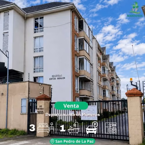 SE VENDE DEPARTAMANTO EN PIONEROS SAN PEDRO DE LA PAZ .