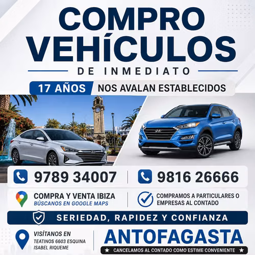 COMPRAMOS VEHICULO DE INMEDIATO ANT0FAGASTA