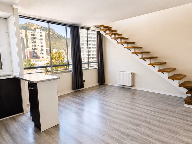 Depto. Tipo Dúplex 1D/1B Santos Dumont/Recoleta-metro Cerro Blanco, Estilo LOFT.