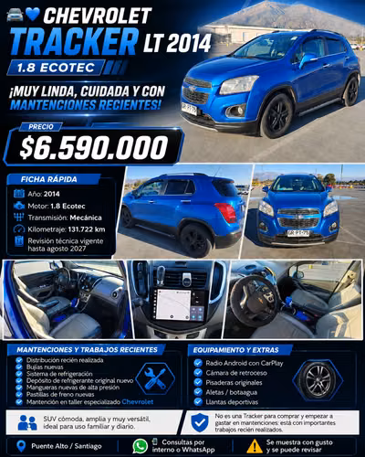 CHEVROLET TRACKER LT 2014 – 1.8 ECOTEC