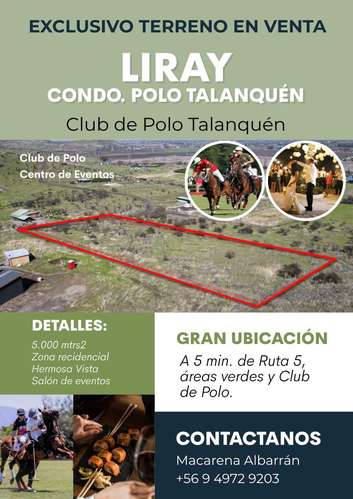PARCELA 5000 MTRS FUNDO TALANQUEN  LUZ/AGUA (180209)