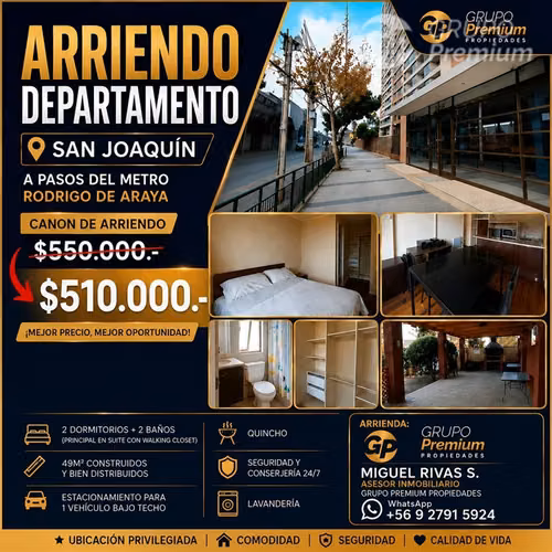 2D+2B - SAN JOAQUIN METRO RODRIGO DE ARAYA - SEGURIDAD 24/7