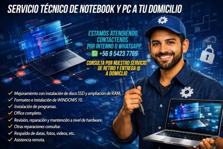 Formateo de computadoras PC notebook, laptop, servicio técnico