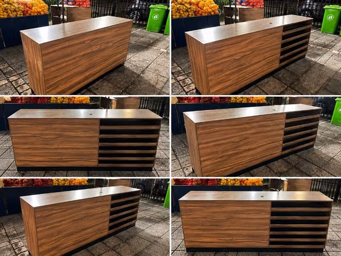 Muebles para local comercial / mostradores de madera usados