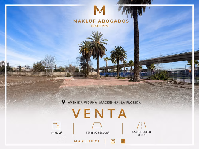 Oportunidad desarrollo Inmobiliario en La Florida, Terreno 9.146 m2 en venta