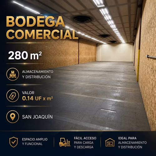 Bodega en arriendo en San Joaquín