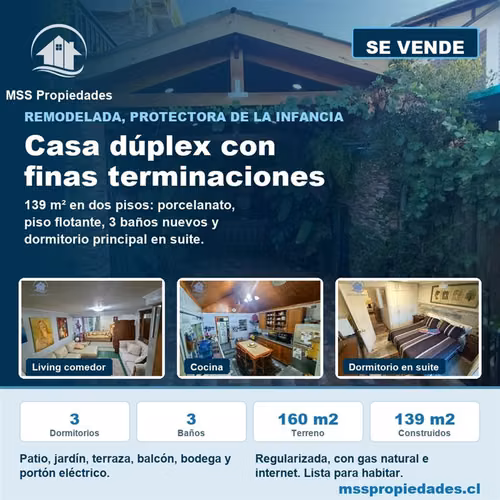 Casa Duplex 3 Dorm Suite Remodelada Metro Protectora