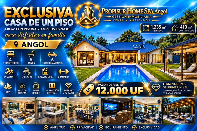 Casa Exclusiva en Venta 410 m2 en Angol (180780)