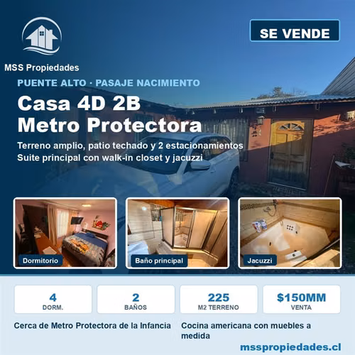 Casa en venta de 4 dorm. en Puente Alto