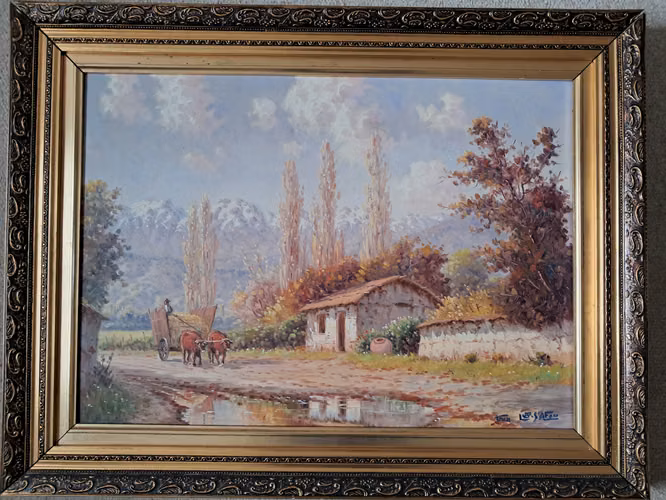 Lote de 4 Oleos Antiguos chilenos