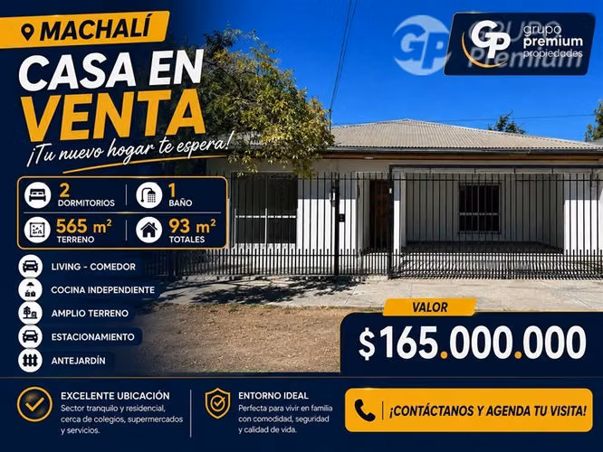 Hermosa y Moderna Casa en Venta de 2 dorm. en Machalí