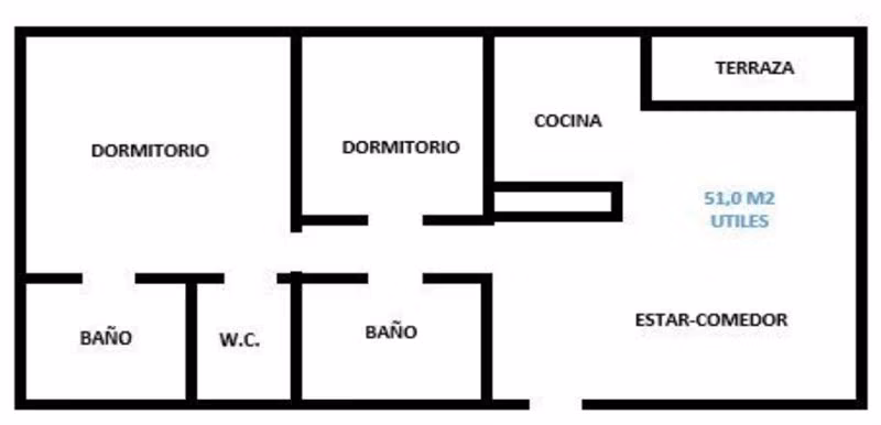 Departamento en venta de 2 dorm. en San Miguel