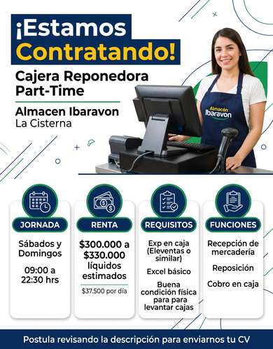 Oferta de Trabajo: Cajera / Reponedora Polifuncional Part-Time