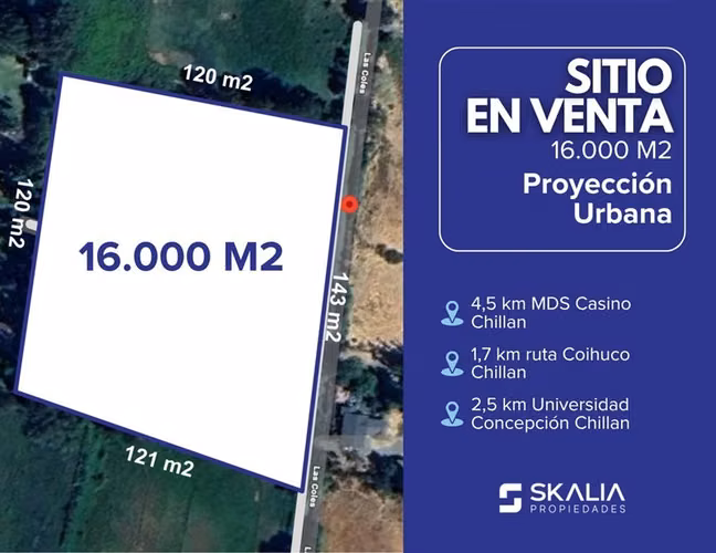 SITIO EN VENTA 16.000 m2 CHILLÁN PARA PROYECTO RESIDENCIAL