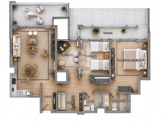 Precioso Dpto de 3 D + 2 B + Estar - Imagen 14