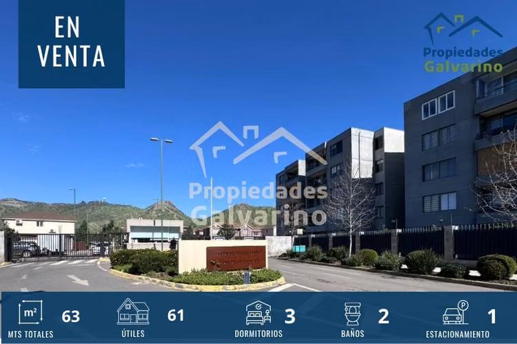 Departamento en venta de 3 dorm. en Quilicura