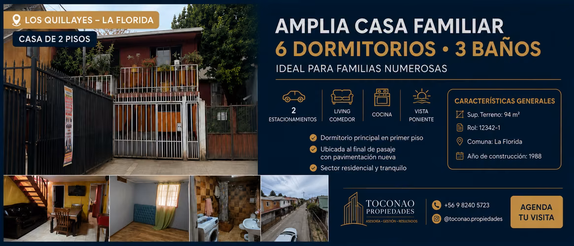 Amplia Casa Familiar de 2 Pisos – 6D + 3B + 2 Estacionamientos - Imagen 2