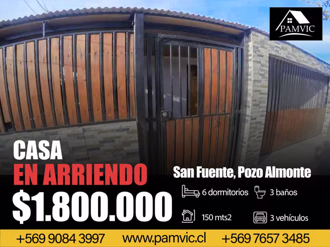 Amplia Casa en Arriendo en Pozo Almonte