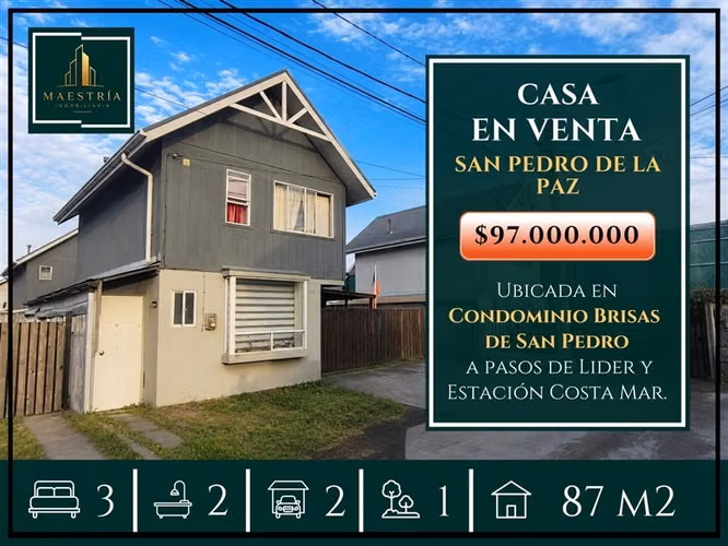 Casa en venta de 3 dorm. en San Pedro de la Paz