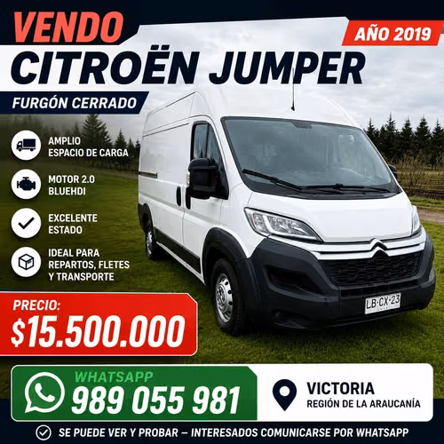 SE VENDE CITROËN JUMPER 2019 – L2 – 2.0 BLUEHDI