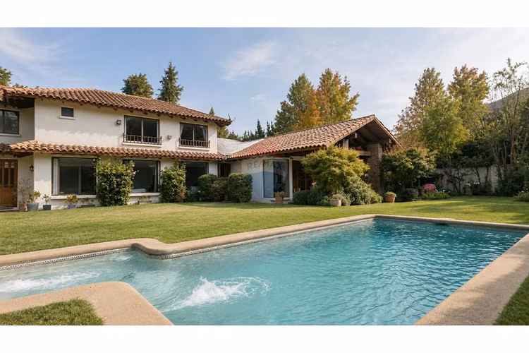 Casa estilo chileno con gran jardín
