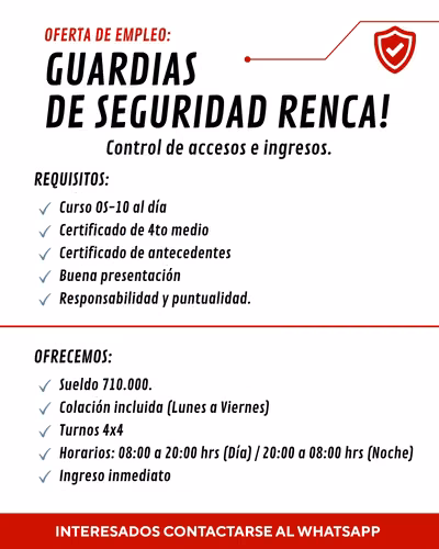 GUARDIA DE SEGURIDAD- RENCA 4x4