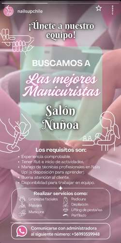 Manicurista integral salón Nails up