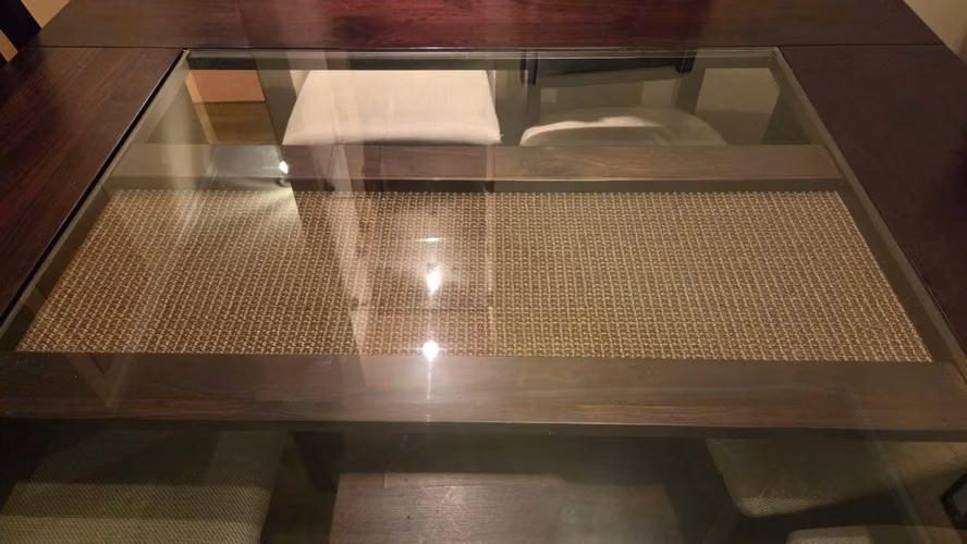 Juego de comedor Sisal: mesa cuadrada y 8 sillas (chocolate). Magasa