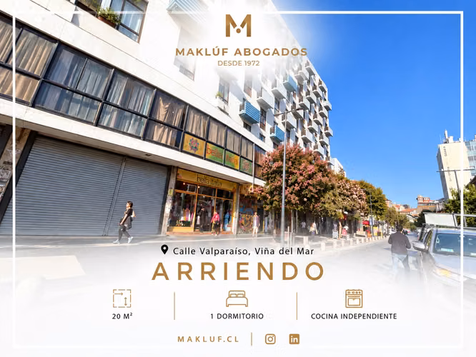 Departamento estudio en arriendo, Calle Valparaíso, Viña del Mar