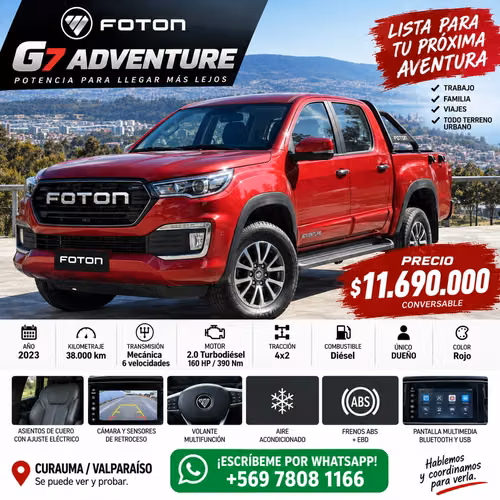 Foton G7 Adventure 2023 4x2 Diésel - Único Dueño