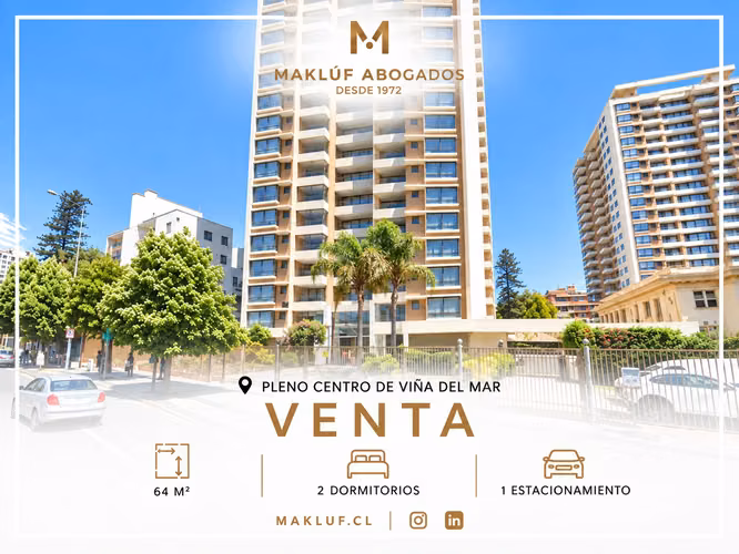 Departamento 2 dormitorios en venta, calle Álvarez frente a Metro Miramar, Viña del Mar