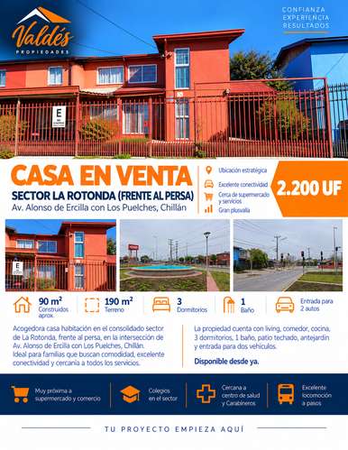 CHILLÁN - CÓMODA CASA DOS PISOS. Muy buena ubicación y entorno