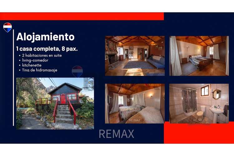 Casa con hostería y cabañas en el cajón del maipo
