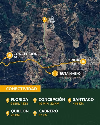 HERMOSAS PARCELAS A MINUTOS DE CONCEPCIÓN EN FLORIDA 5000M2
